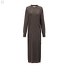 SWAYING 24 Early Spring Long Sleeve Cashmere Dress SW-SW25PS2L06-ZONG Brown SW25PS2L06